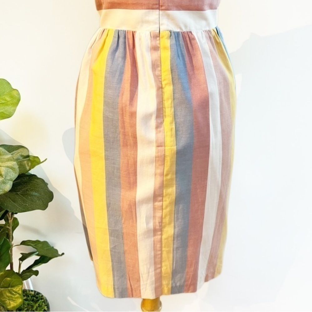 Madewell tie front cutout sherbet stripe dress. - Picture 6 of 9